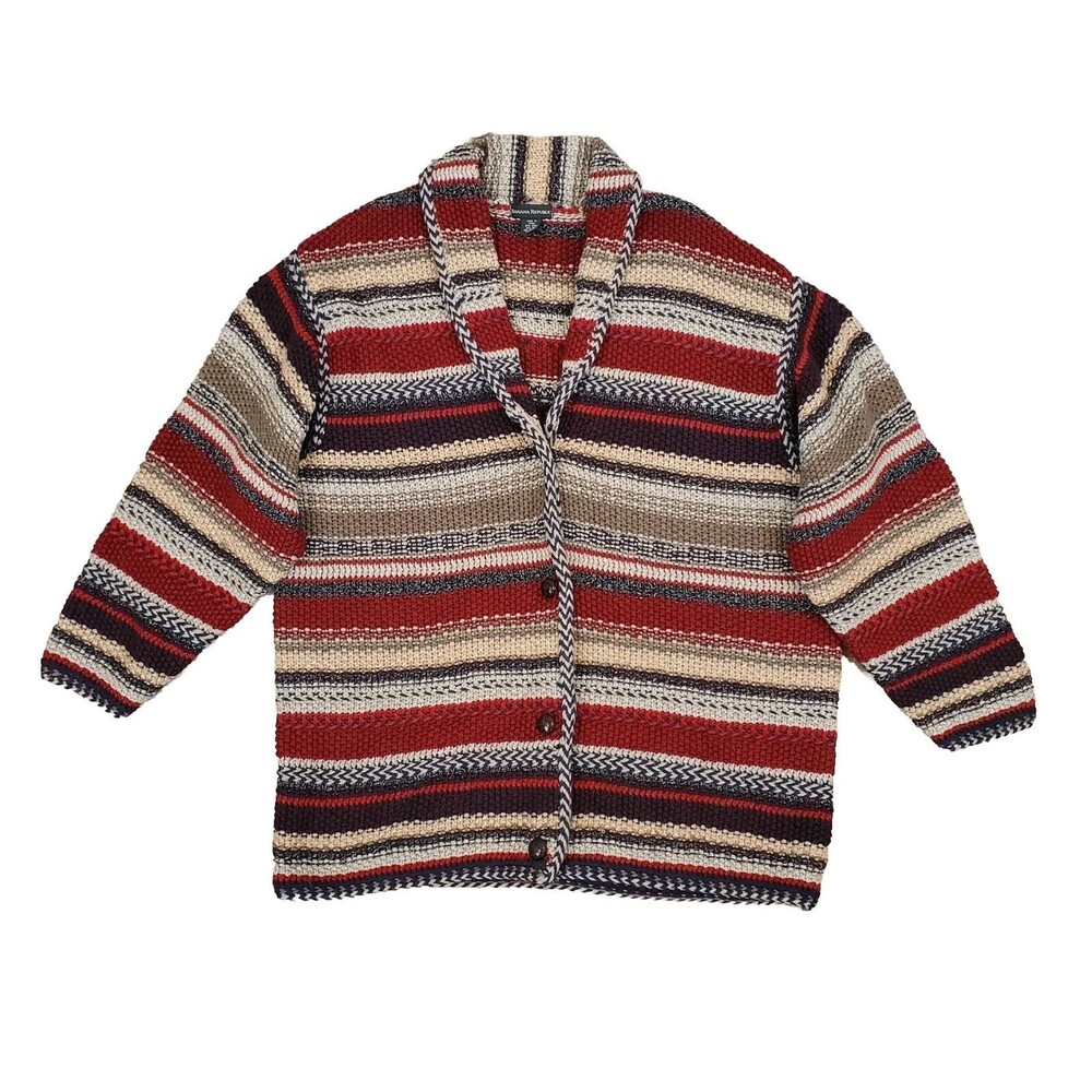 Banana Republic Shawl Collar Cardigan Wool Silk Button Front Textured Sz M